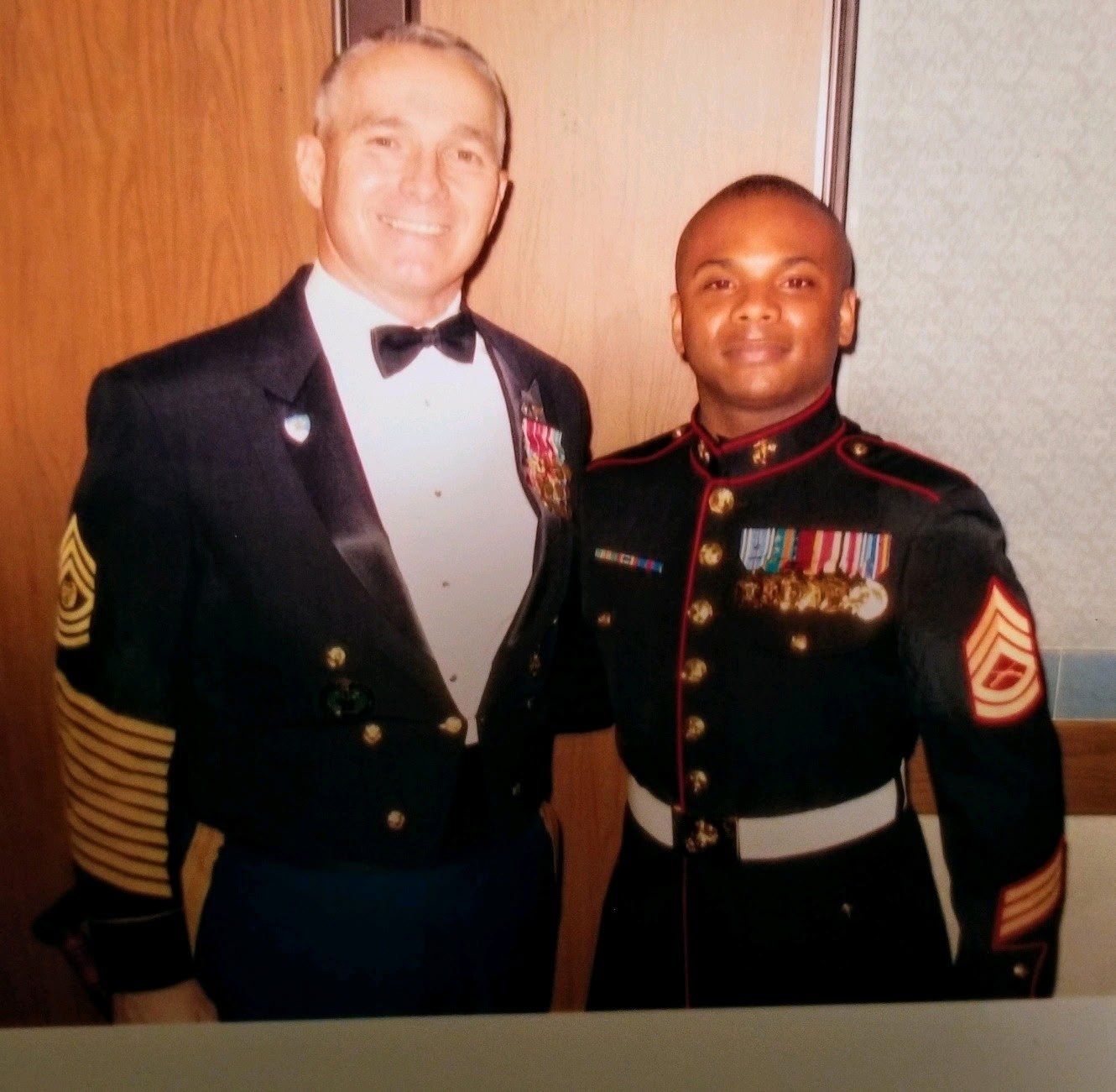KC Capers in Marine Corps dress blues — Gunnery Sergeant